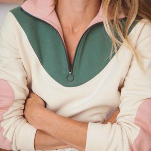 Balzac Paris Ugolin Sweatshirt in Rose/Green/Ecru (36/S)